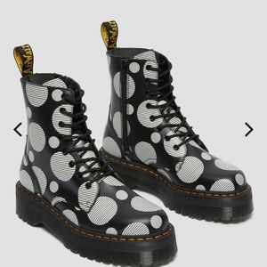 JADON POLKA DOT SMOOTH LEATHER PLATFORM BOOTS